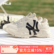MLB官方老爹鞋女鞋子 25新款七夕增高運(yùn)動(dòng)鞋男鞋情侶休閑鞋NY跑步鞋 洋基隊(duì)/米黃色(升級(jí)版) 36.5 (230mm)