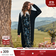 兩三事梵高毛衣連衣裙女2025春季新款女復(fù)古長(zhǎng)款裙子長(zhǎng)袖針織長(zhǎng)裙虛無(wú)星 黑色-y L