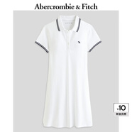 ABERCROMBIE & FITCH女裝24夏款經(jīng)典小麋鹿甜美氣質(zhì)POLO翻領連衣裙KI159-4142 白色 M 165/96A 標準版