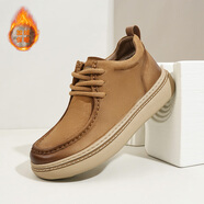 星期六男鞋工裝鞋戶(hù)外舒適保暖時(shí)尚個(gè)性百搭休閑運動(dòng)鞋 土黃色 加絨 42