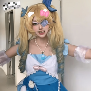 班達熊啞女斯黛拉cos服周邊二次元少i女夏i日cosplay海i邊套裝表演服裝 cos服+配飾(含眼罩手套項鏈) 兒童碼120