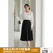 獨(dú)束大碼女裝半身裙女新款韓版百褶裙遮肉顯瘦高腰a字裙 黑色（DY） L