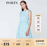 PORTS寶姿商場(chǎng)同款 新品女裝甜美木耳邊裝飾無(wú)袖連衣裙SN8D027HPP022 煙波色 L (8)