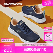 斯凱奇（Skechers）輕奇跑鞋丨秋季男女款系帶超輕軟彈減震透氣運(yùn)動(dòng)鞋體育訓(xùn)練鞋 女款-海軍藍(lán)色/多彩色/NVMT 38.5
