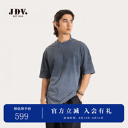 杰帝梵（J.D.V）JDV男裝商場同款2025夏季新款圓領(lǐng)T恤男士短袖上衣時尚休閑潮流 藍色 M 170/96C