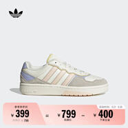 adidas「面包鞋」COURTIC經(jīng)典運(yùn)動(dòng)板鞋男女阿迪達(dá)斯官方三葉草 白/灰/肉粉/紫 37