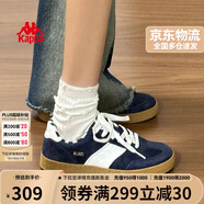 卡帕（Kappa）官方背靠背德訓(xùn)鞋男女鞋情侶同款復(fù)古低幫板鞋百搭休閑鞋 黑白 42