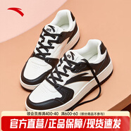 安踏（ANTA）板鞋女厚底增高休閑鞋復古運動(dòng)鞋小白鞋子 象牙白/黑-4 36 (230mm)