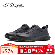 S.T.Dupont都彭男士頭層牛皮運動休閑鞋輕便舒適戶外跑步真皮鞋L33281738 藍色 40