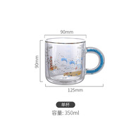 明尚德雙層玻璃杯耐熱馬克杯咖啡杯女生禮品 海之戀 401-500ml