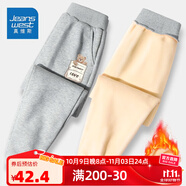 真維斯女童加絨褲子冬季新款兒童外穿保暖棉褲中大童小女孩秋冬打底褲潮 【加絨長(zhǎng)褲】灰（口袋） 150