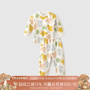aqpa【195g新疆棉】嬰兒內(nèi)衣套裝純棉衣服秋男女寶寶睡衣兒童秋衣秋褲 動(dòng)物郊游 66cm