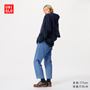 優(yōu)衣庫女裝棉質(zhì)牛仔舒適九分褲/水洗產(chǎn)品休閑百搭478995 473801 473801/65寶藍色 L