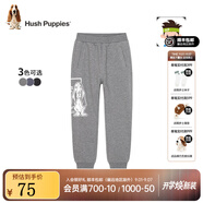 暇步士（Hush Puppies）童裝兒童褲子男女大童新款簡約舒適百搭休閑長褲 中花灰K款 130