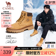 駱駝（CAMEL）【王俊凱同款】馬丁靴男秋冬2025新款大黃靴女戶外工裝靴登山鞋子 GE122W7757T 金黃色（男款） 40
