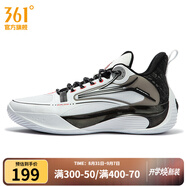 361°男鞋運動鞋冬季新款減震實戰(zhàn)籃球訓練鞋 361度白/曜石黑 44