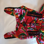 BUTTERFLY&EARTH原創(chuàng)新款東北大花布吊帶連衣裙收腰顯瘦時(shí)尚攝影舞臺(tái)表演秀公主裙 大紅色 定做 均碼 (120) 從身高100cm到170cm均可聯(lián)系客服定做