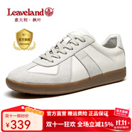 楓葉（leaveland）意大利男鞋2025新品真牛皮復(fù)古情侶款德訓(xùn)鞋戶外男士運(yùn)動(dòng)休閑板鞋 【升級(jí)版抑菌】白色（皮鞋碼） 37