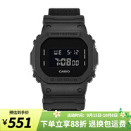 卡西歐（CASIO）手表男 G-SHOCK復(fù)古小方塊 多功能防水學(xué)生運動男表 DW-5600BBN-1 帆布表帶