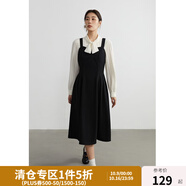 獨(dú)束大碼女裝法式輕奢小香風(fēng)外套收腰吊帶連衣裙套裝女秋冬微胖mm 連衣裙 XL