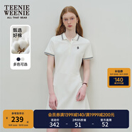 Teenie Weenie小熊休閑通勤氣質(zhì)收腰Polo白色連衣裙夏裝連身裙女裝裙子 象牙白 S (160)