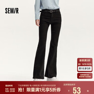 森馬[森柔牛仔]牛仔褲女辣妹顯腿長(zhǎng)喇叭褲春秋拖地褲109524124003