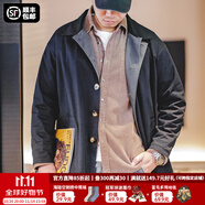 馬登工裝撞色巴爾瑪肯風(fēng)衣男美式休閑寬松中長款男士大衣全天候外套秋 藏青色 【潮流上衣/高級感痞帥】 L