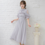 ROJITAcouture 荷葉邊露肩雪紡長(cháng)款連衣裙(C523173現貨) 藍色