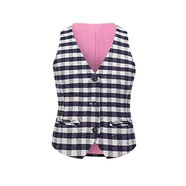 許我耀眼趙露思許妍減齡格子千鳥格背心馬甲女夏季黑色半身裙 黑白格子馬甲 S S