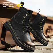 駱駝動(dòng)感（camel active）德國駱駝動(dòng)感馬丁靴男款2025新款高幫痞帥皮靴美式覆古厚底工裝靴 古銅色【駱駝動(dòng)感】耐磨89376LQ 39 _標準運動(dòng)鞋碼