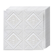 米迪（MIDI） 3D立體墻紙自粘電視背景墻客廳臥室兒童裝飾掉灰貼紙防撞潮磚紋 鉆石花10片裝（70*70厘米） 10m*50cm按尺寸說(shuō)明