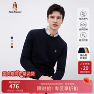 暇步士（Hush Puppies）男裝秋基礎款多色百搭圓領(lǐng)羊毛混紡針織衫 075深藍1 L