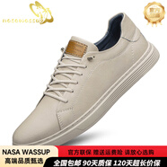 nasawassup品牌板鞋男春秋季新款時尚百搭休閑鞋中青年時尚百搭戶外運動鞋男 米白-四季 36 皮鞋碼