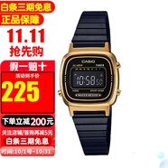 卡西歐(Casio)小金表復古防水時(shí)尚情侶石英表 LA670WEGB-1B