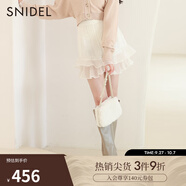 SNIDEL秋冬甜美仙女純色高腰荷葉邊壓褶A字雪紡短裙褲SWFP234243 白色 M (1)