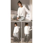 MUJI COM無(wú)印良品【商場(chǎng)同款】2025新款睡衣女春秋純棉長(cháng)袖長(cháng)褲大碼可愛(ài)卡 女款-xz0000 M