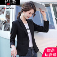 AEMAPE短外套女2025春秋冬季新款小西裝薄款外套韓版時(shí)尚休閑短款上衣 黑色長(zhǎng)袖_雙層加內(nèi)里 XXS
