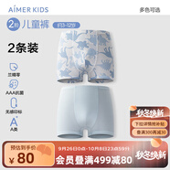 愛(ài)慕兒童新品棉底襠抗菌莫代爾兒童內褲男女童平角內褲2條裝A類(lèi)薄透氣短褲 男-波譜恐龍 2條 100 （24-36斤）