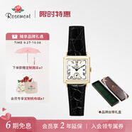 Rosemont瑞士原裝進(jìn)口玫瑰手復(fù)古精致小方表石英手表女情人節(jié)送女友 【羅馬數(shù)字表盤】經(jīng)典黑金色表盤