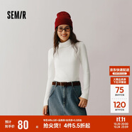 森馬（Semir）森柔毛衫|毛衣女基礎(chǔ)款高領(lǐng)緊身2024冬季純色套頭衫109724107011