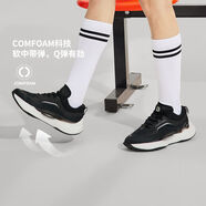 李寧（LI-NING）李寧休閑鞋女新款2024年秋季時(shí)尚網(wǎng)布透氣板鞋休閑鞋AGLU022 AGLU022-1黑色 36