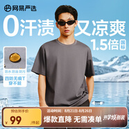 網(wǎng)易嚴(yán)選【T學(xué)家】四防無痕T透氣液氨T恤高支新疆長絨棉5A七夕送男友老公 冰川灰 M 170/92A 女生建議拍小一碼，較寬松