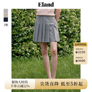 ELAND衣戀半身裙女高收腰顯瘦廓形短裙通勤百褶裙夏季新款 淺灰色(16)L/Grey M 165