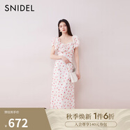 SNIDEL2025春夏新品優(yōu)雅淑女泡泡袖亮片雪紡印花連衣裙SWFO251088 白色 M (1)
