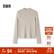 森馬（Semir）毛衣女冬季舒適緊身半高領正肩純色羊毛衫顯瘦打底衫101724107003