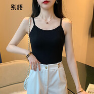 別語 黑色吊帶背心女夏季新款內(nèi)搭外穿運動美背秋冬打底無袖短款上衣 黑色【細(xì)吊帶】 2XL (120-135斤)