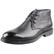 方升（FangSheng）方升私人手工定制勞保商務(wù)正裝中幫休閑加絨保暖工作真皮皮鞋男 黑色 38