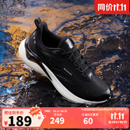 喬丹QIAODAN雨燕3運動鞋跑步鞋秋冬巭LIGHT防潑水跑鞋減震耐磨 黑色/冰霜粉-女 37.5