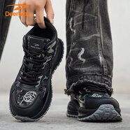 德?tīng)柣荩―EERWAY）老爹鞋2025秋冬季高幫休閑鞋男士厚底增高潮流運動(dòng)鞋經(jīng)典黑色43