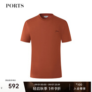 PORTS寶姿男裝時尚休閑修身款圓領(lǐng)短袖T恤MM9N106LCC039 布朗尼色 S